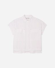 The Short-Sleeve Box Shirt | Red Pinstripe