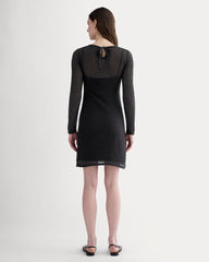 The Lace Knit Mini Dress | Black