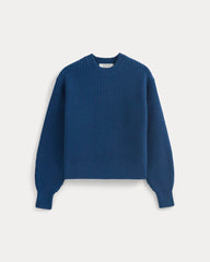 Cropped Ribbed Crew in Everyday Cotton | Estate Blue