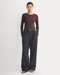 The Luxe Rib Long-Sleeve Crew | Coffee Bean