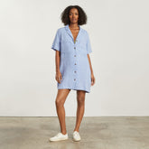 The Linen Workwear Dress | Medium Blue