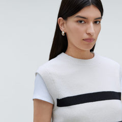 The Cotton Summer Sweater Tank | Canvas / Black
