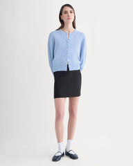 Cashmere Cropped Cardigan | Open Air Blue