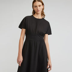 The Organic Cotton Waisted Dress | Black