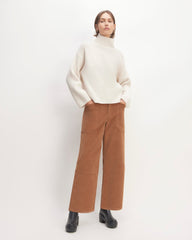 The Felted Merino Funnel-Neck Pullover | Heathered Oat