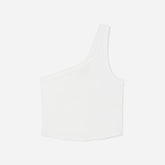 The Ribbed One-Shoulder Tank | White