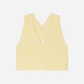 The Cross-Back Cropped Sweater Top | Pastel Yellow