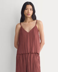 Crinkle Trapeze Tank | Henna Red