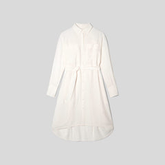 The City Stripe Draped Shirt Dress | Bone
