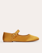 The Day Buckle Mary Jane | Golden Yellow Satin