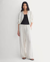 The Drawstring Pant in Linen | Gardenia/Meteorite