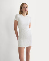 Twisted Short-Sleeve Crew Dress | Bone