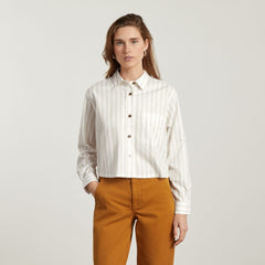 The Way-Short Shirt in Silky Cotton | Sand / White