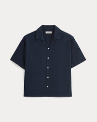 Cropped Resort Shirt | Navy