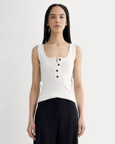 The Selfie Henley Tank | White