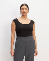 The Supima® Form Cap-Sleeve Tee | Black