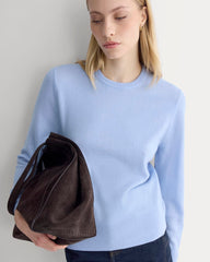 Cashmere Slim Crew Sweater | Open Air Blue