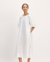 The Supima® Puff-Sleeve Dress | White