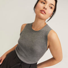 The Tank in Ultrasoft Merino | Heather Mid Grey