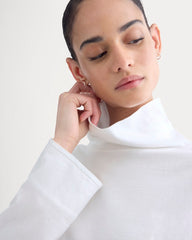 Slouchy Turtleneck In Essential Cotton | White