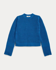 Open Knit Long-Sleeve Crew in Everyday Cotton | Imperial Blue