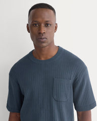 Textured Knit Tee | Midnight Navy