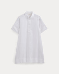 Mini Popover Shirtdress in Linen | White