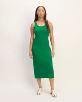 The '90s Rib Dress | Grass Green