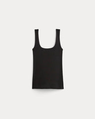 The Luxe Rib Square-Neck Tank | Black