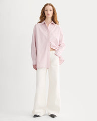 The Boyfriend Shirt in Ultrasoft Cotton | Pink / White
