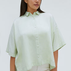 The Drapey Square Shirt | Seafoam Green