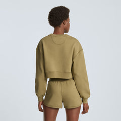The Organic Cotton Cropped Crew | Fennel Seed