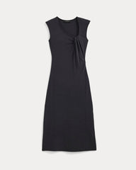 Knit Asymmetrical Midi Dress | Black