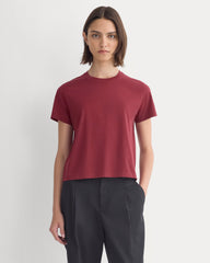 The Box-Cut Tee in Essential Cotton | Cabernet | No Pocket