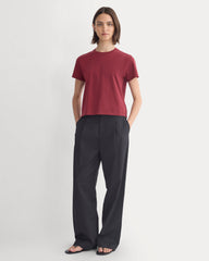 The Box-Cut Tee in Essential Cotton | Cabernet | No Pocket