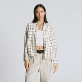 The Boxy Flannel | Seafoam / Tobacco Brown Plaid