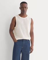 Textured Knit Tank | Bone