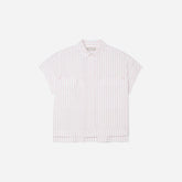 The Short-Sleeve Box Shirt | Red Pinstripe