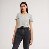 The Organic Cotton V-Neck | Heathered Grey