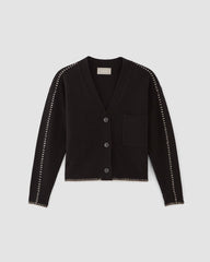 The Good Merino Wool Cardigan | Black / Buttermilk