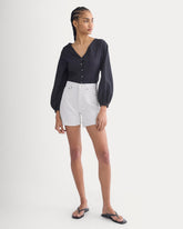 Way-High® A-Line Denim Short | Bright White