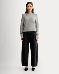 The Boxy Crew in Cashmere | Light Heather Grey
