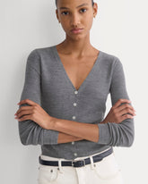 The Cardigan in Ultrasoft Merino | Heather Mid Grey