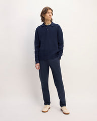 The Cotton Chunky Rib Polo | Navy
