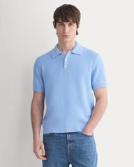 Seed Stitch Polo | Open Air Blue
