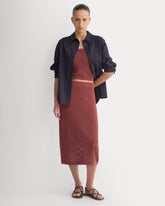 Lace-Knit Maxi Skirt | Henna Red