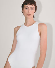 The Cutaway Tank Bodysuit | White | Bikini