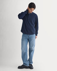 Vintage Rib Henley | Navy