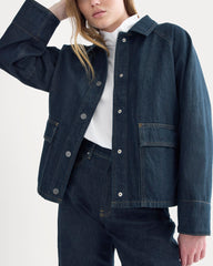 Cropped Denim Jacket | Garment-Dyed Indigo