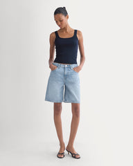 Scoop-Neck Tank in Pointelle | Deep Navy